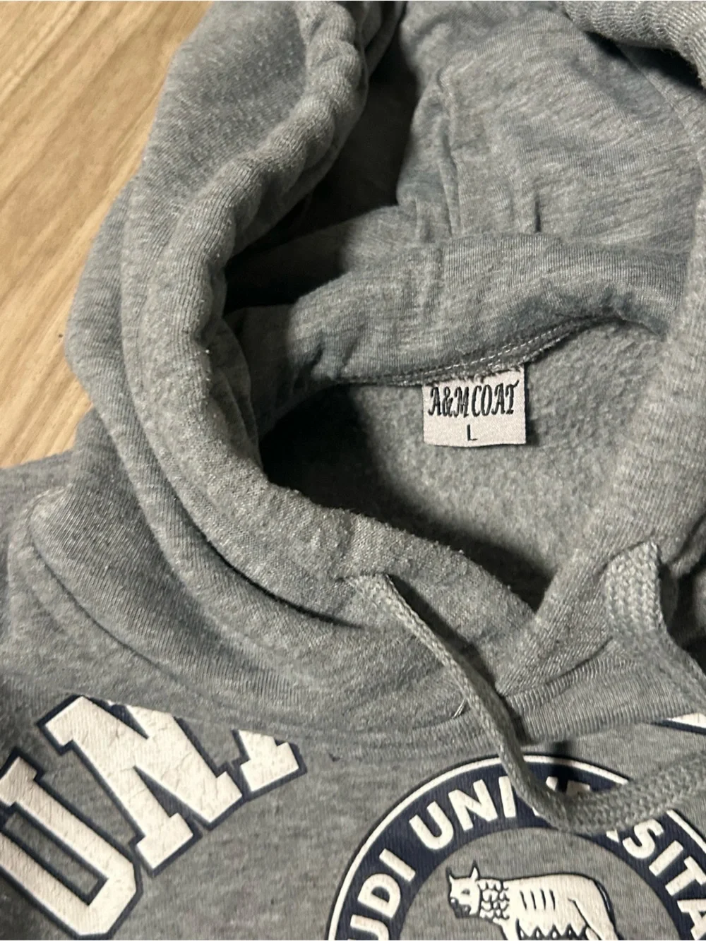 Universita Roma Gray Hooded Sweatshirt